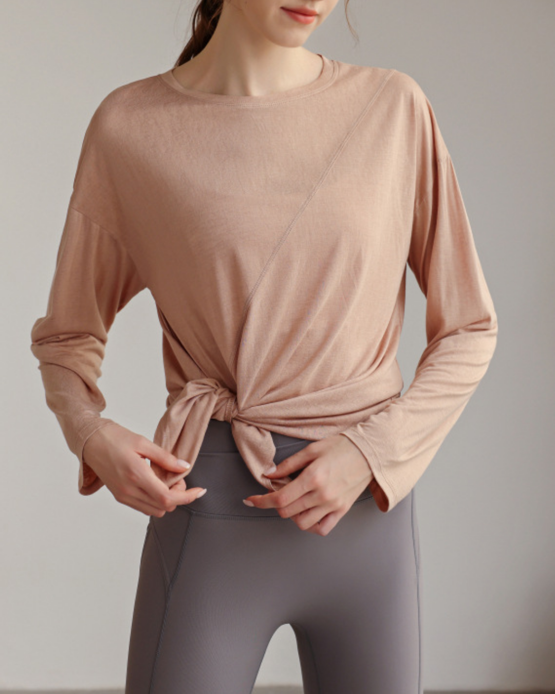 ハーフシアーサイドスリットヨガロングスリーブ 3820