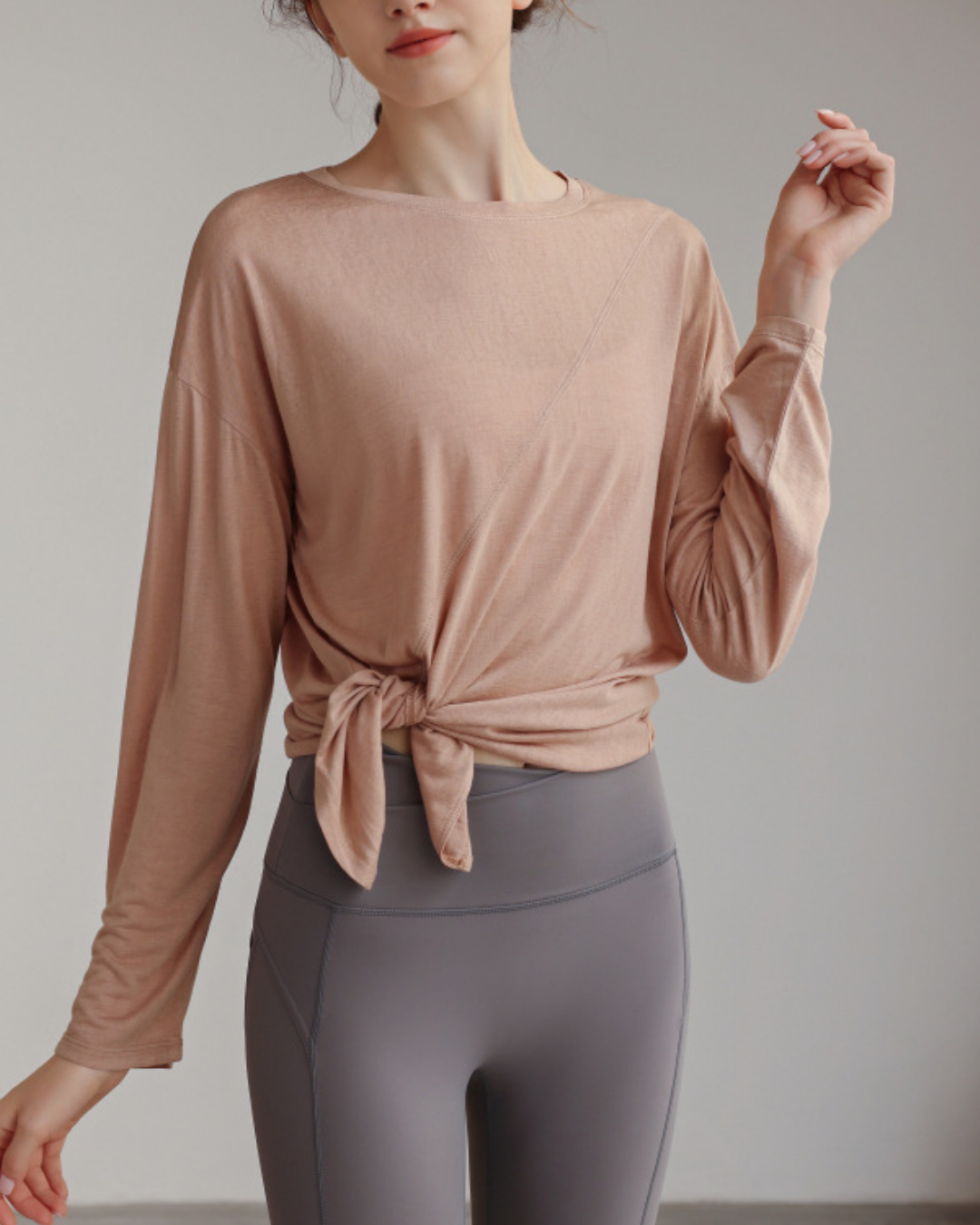 ハーフシアーサイドスリットヨガロングスリーブ 3820