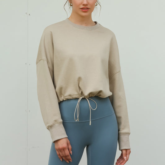 Dolman sleeve hem drawover pullover 2920