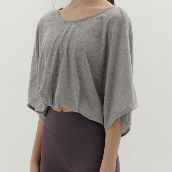 Ice silk half sheer yoga blouse 2551
