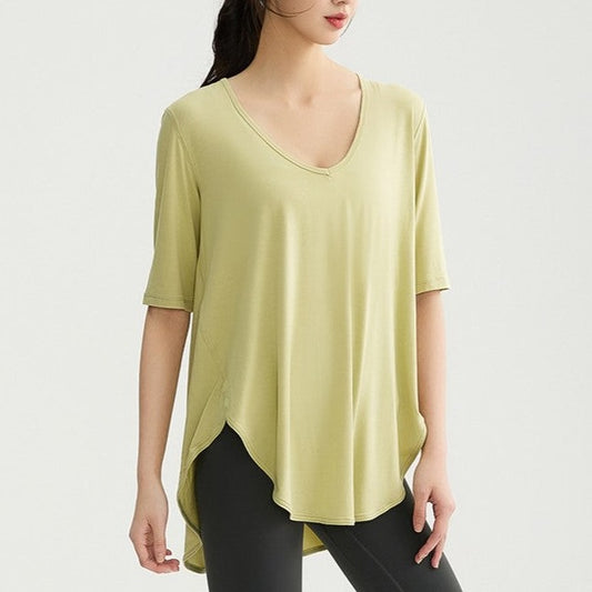 Draped round hem yoga cut and sew 2476