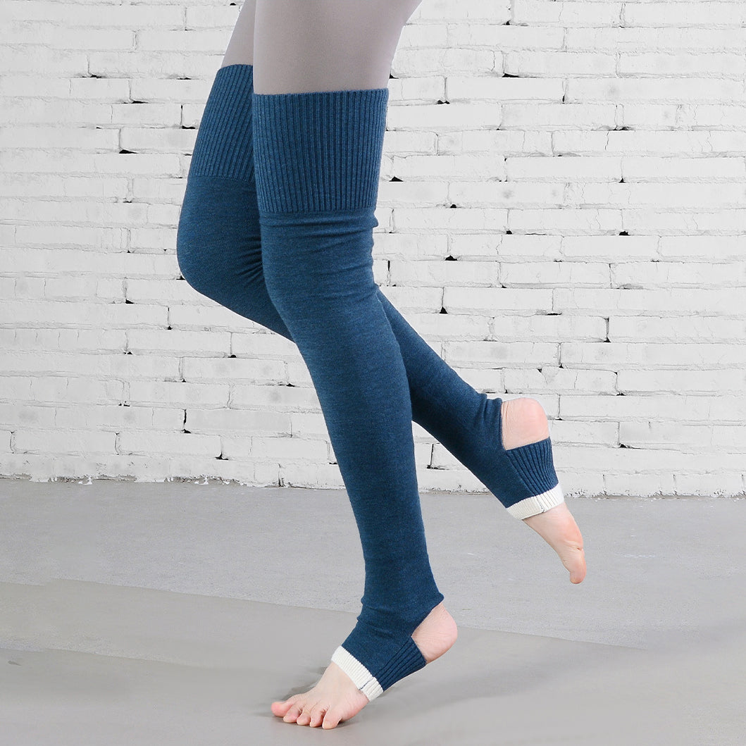 Bicolor Rib Yoga Leg Warmers 3150