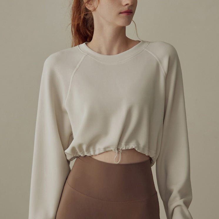 ドロストヘムスウェットクロップドプルオーバー 2834