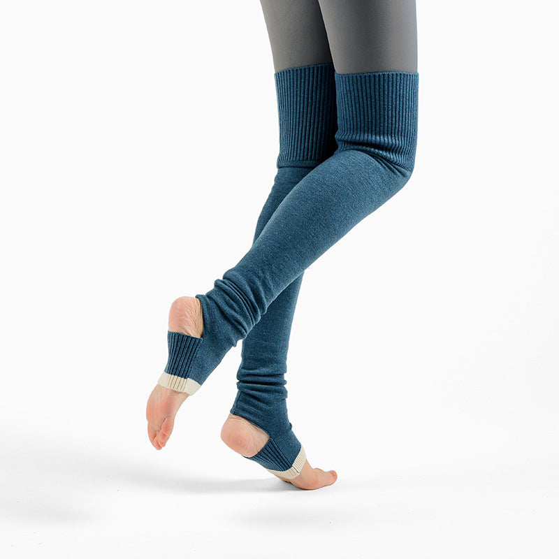 Bicolor Rib Yoga Leg Warmers 3150