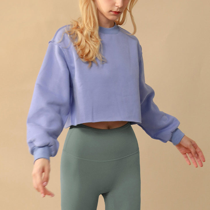 Drop shoulder cropped stitch pullover 2896