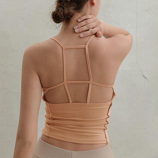 トラペーズバックオープンヨガブラトップ 3345