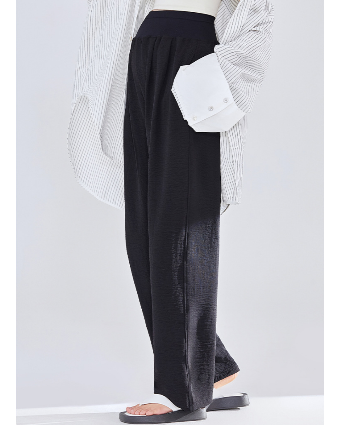 プアマタニティワイドドレープパンツ 3669