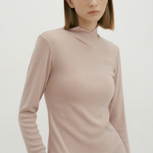 Natural color cross high neck yoga cut and sew 2947