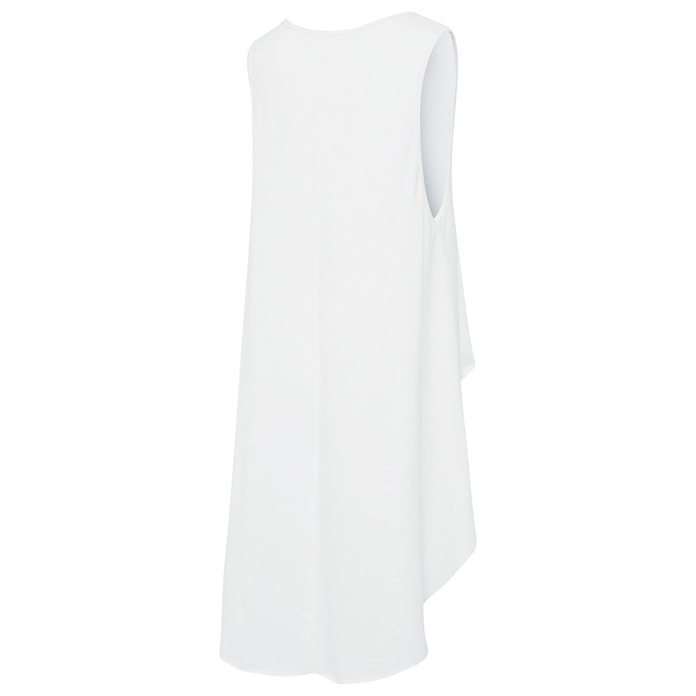 Round hem long tunic tank 2749