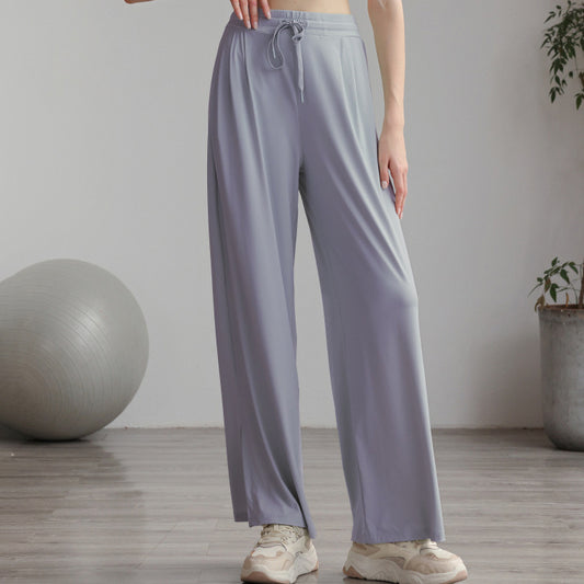 UV cut slit drape wide pants 3083