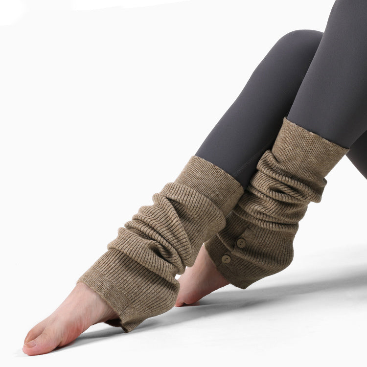 Side button yoga leg warmers 3098