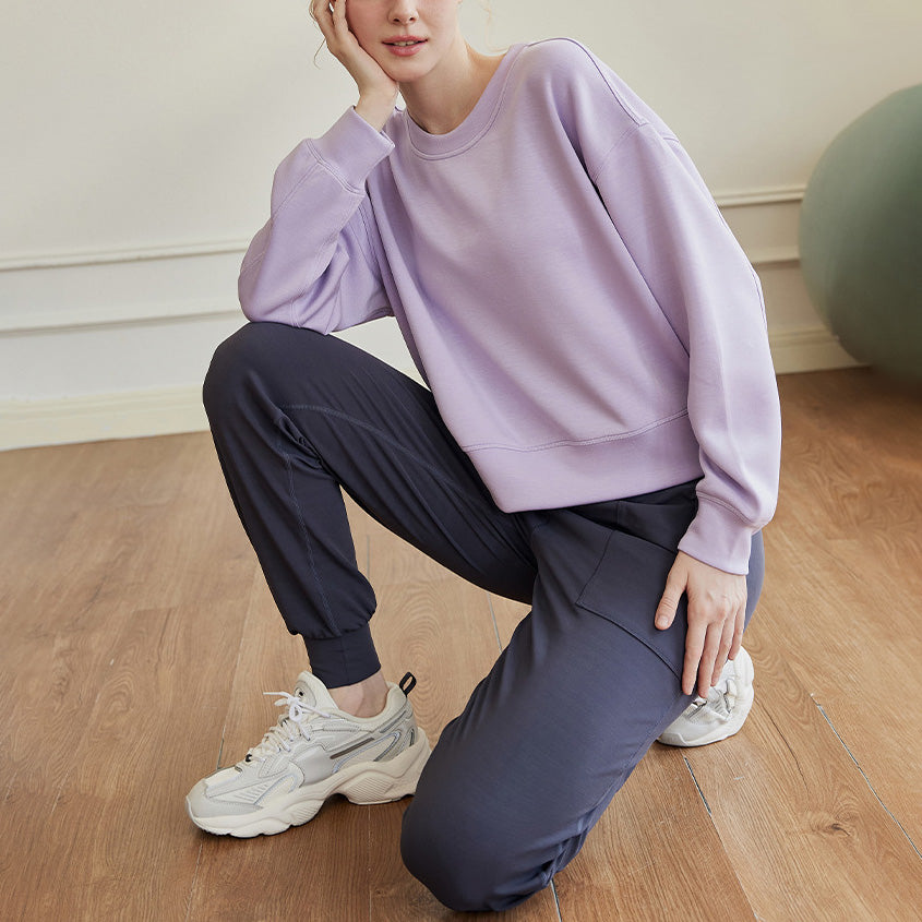 Drop shoulder sweat crew neck shirt 2864
