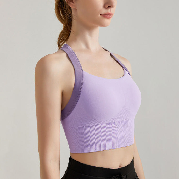Bicolor back cross yoga tank 2828