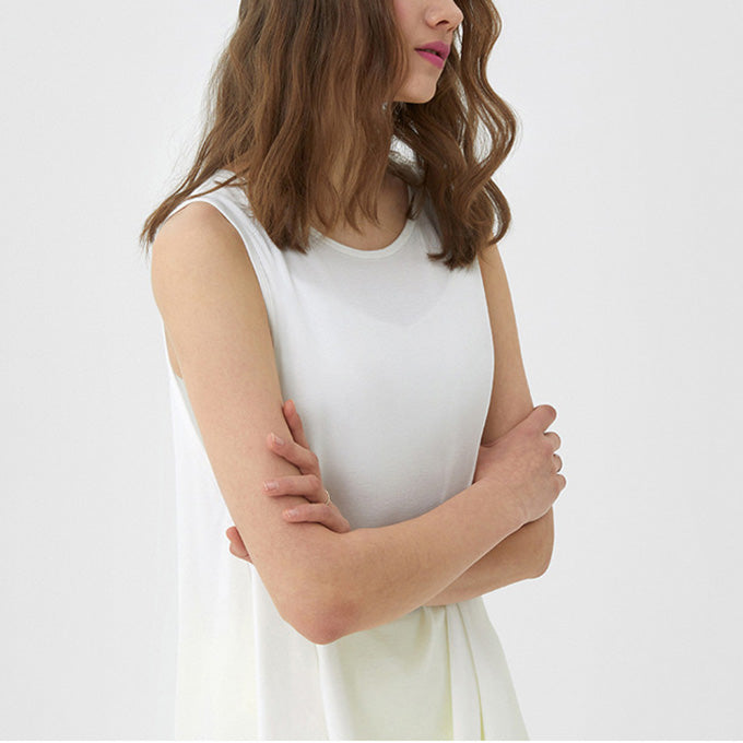 Round hem long tunic tank 2749