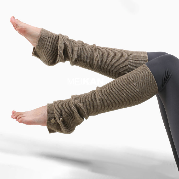 Side button yoga leg warmers 3098