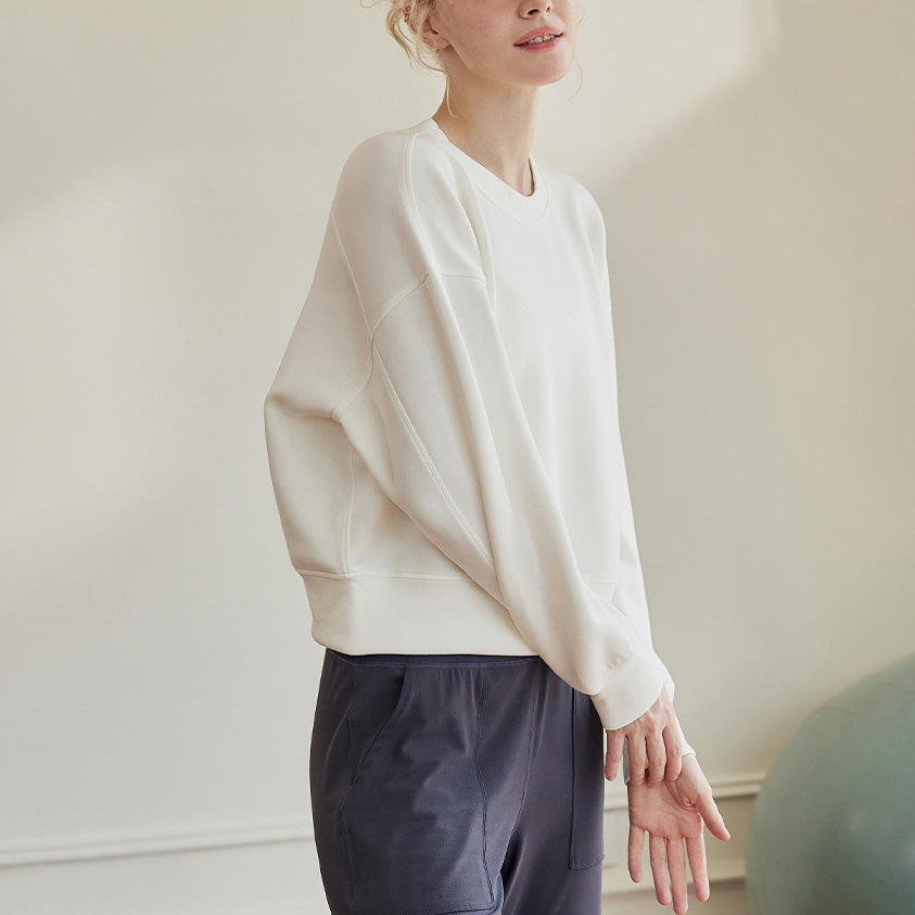 Drop shoulder sweat crew neck shirt 2864