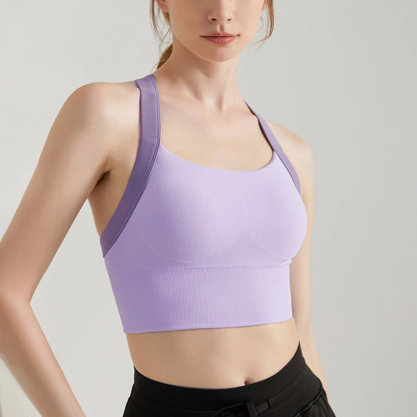 Bicolor back cross yoga tank 2828