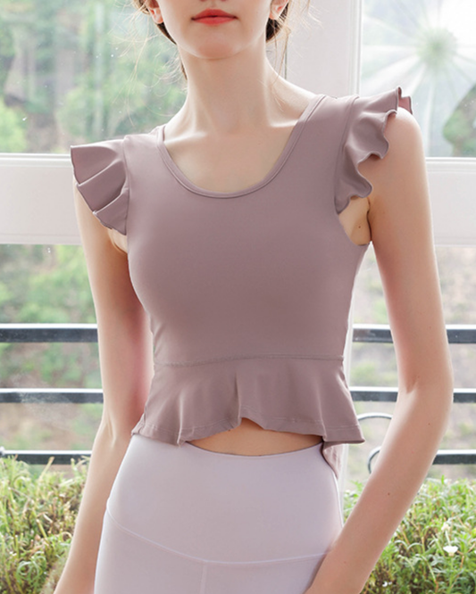 フリルスリーブペプラムトップ 2851