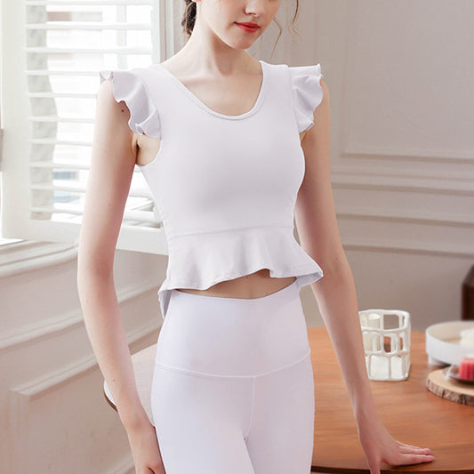 Ruffle sleeve peplum top 2851
