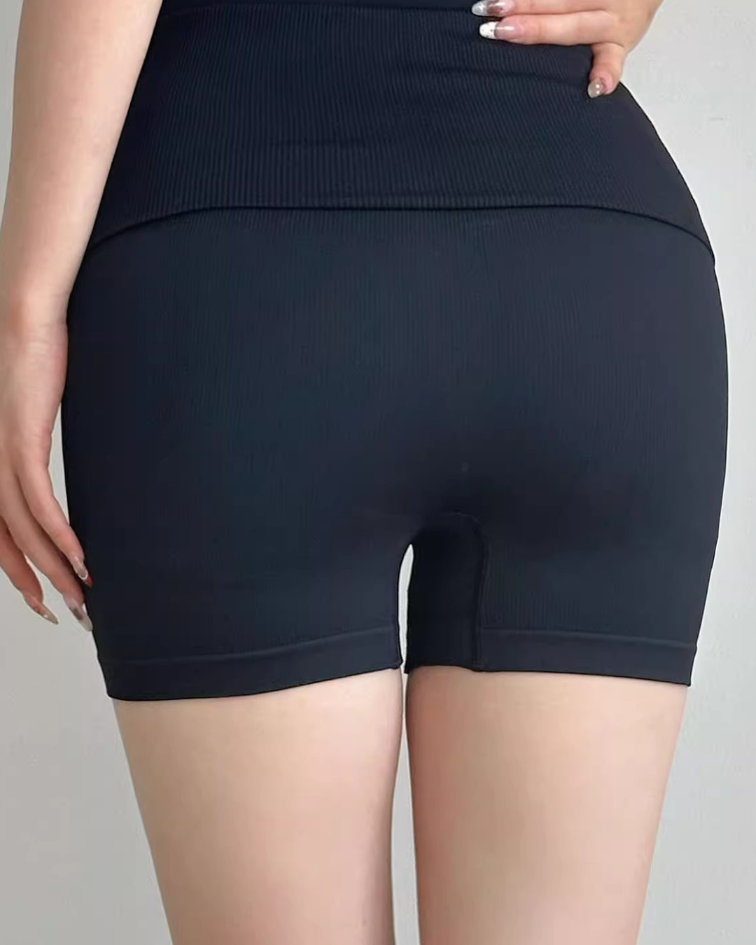 リブ編みロールアップショートパンツ 4031