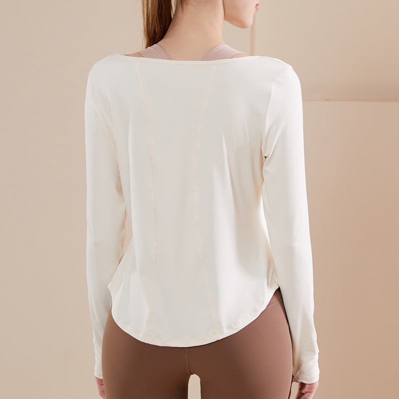 Key neck gathered long cut and sew 3121