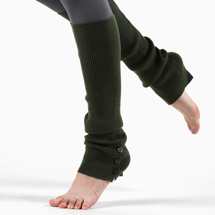 Side button yoga leg warmers 3098