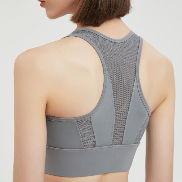 Front open mesh yoga bra top 2535