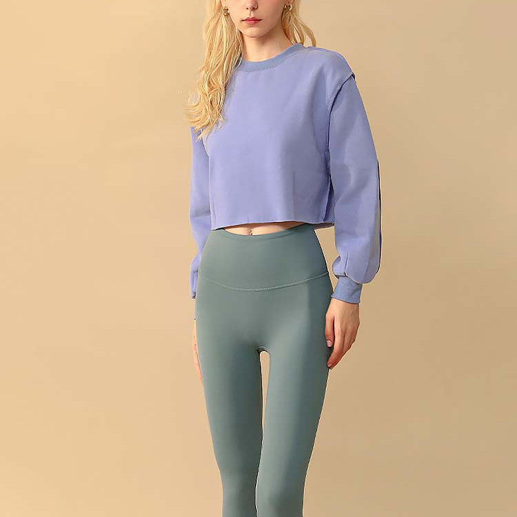 Drop shoulder cropped stitch pullover 2896
