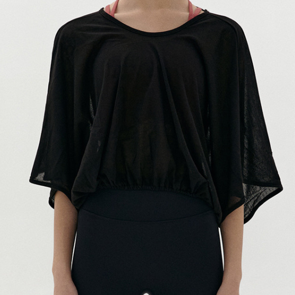Ice silk half sheer yoga blouse 2551