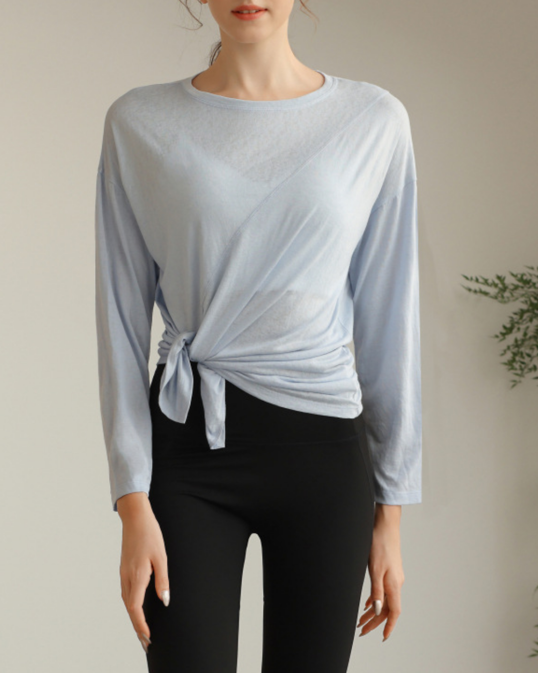 ハーフシアーサイドスリットヨガロングスリーブ 3820