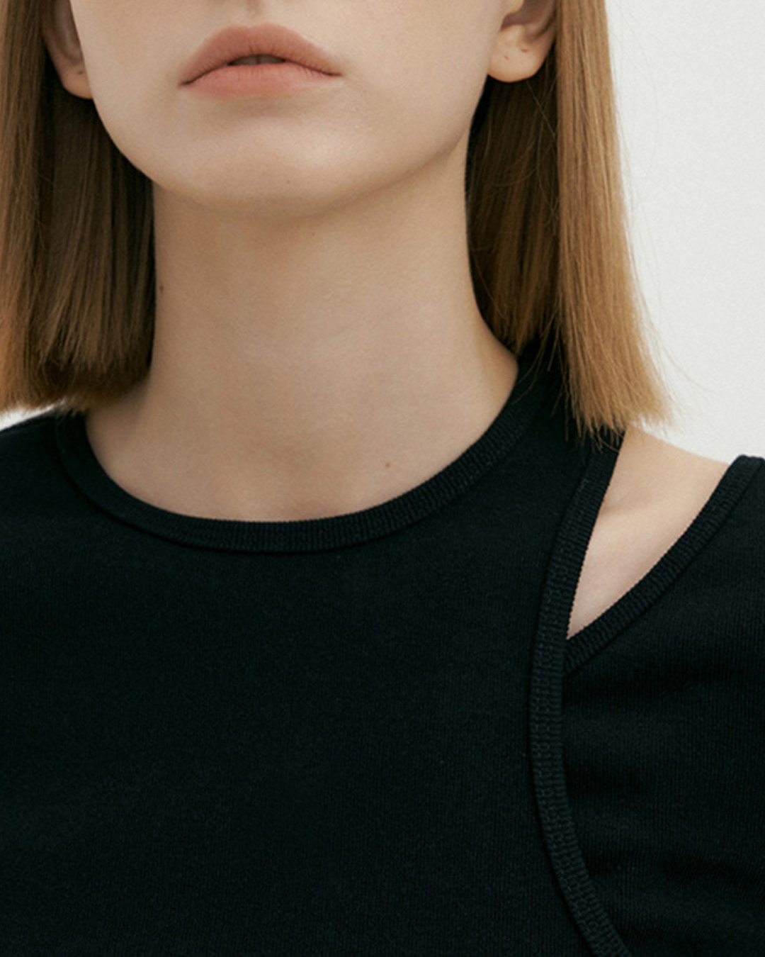 リブ編みショルダースリットロングスリーブ 3400