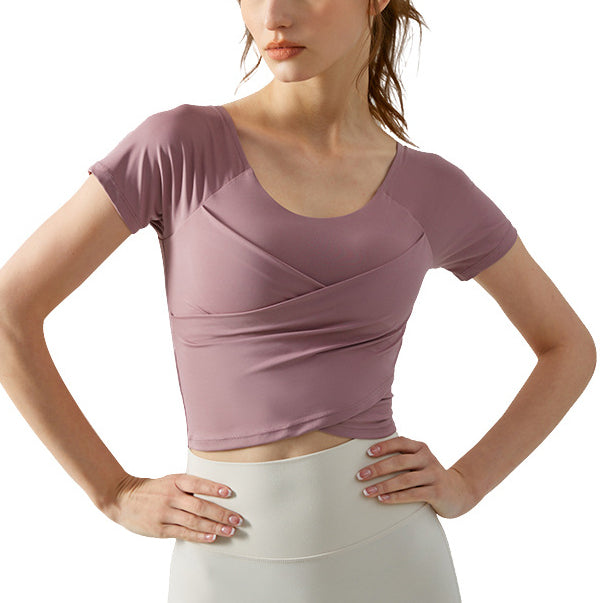 淡色フロントクロスヨガT 2977