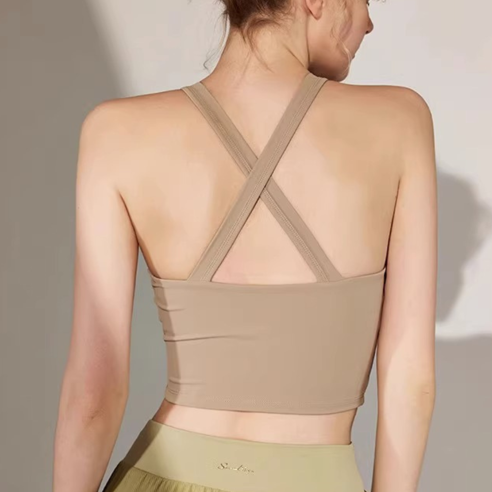 Cross Strap Henley Bra Tank 2623