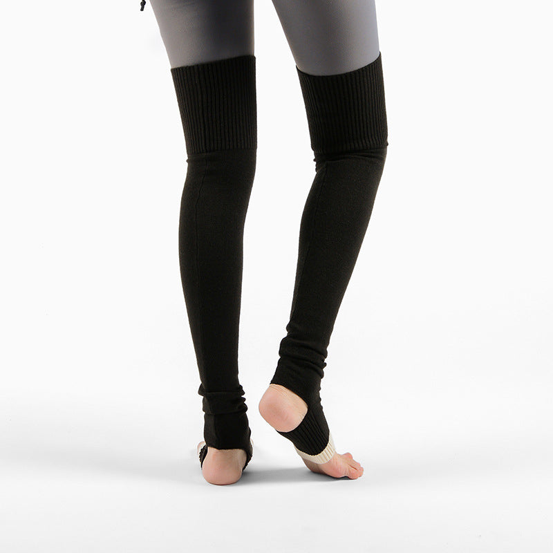 Bicolor Rib Yoga Leg Warmers 3150