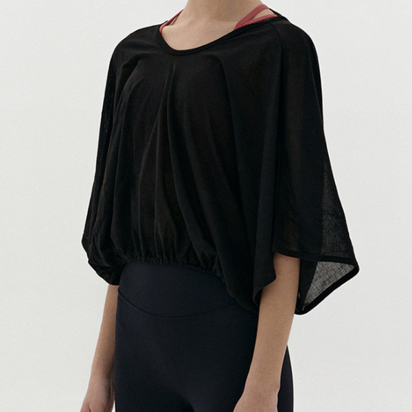 Ice silk half sheer yoga blouse 2551