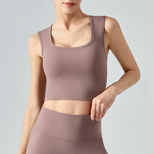 くすみスクエアネックヨガブラトップ 3357
