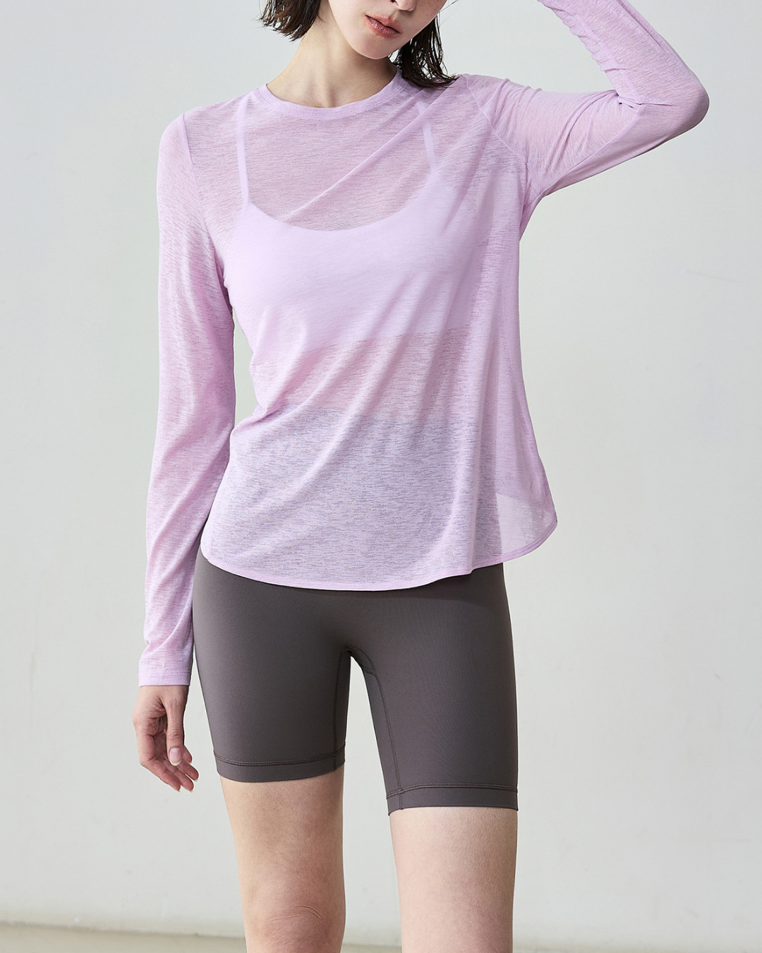 マイレバッククロス杢シアーロングカットソー 3658