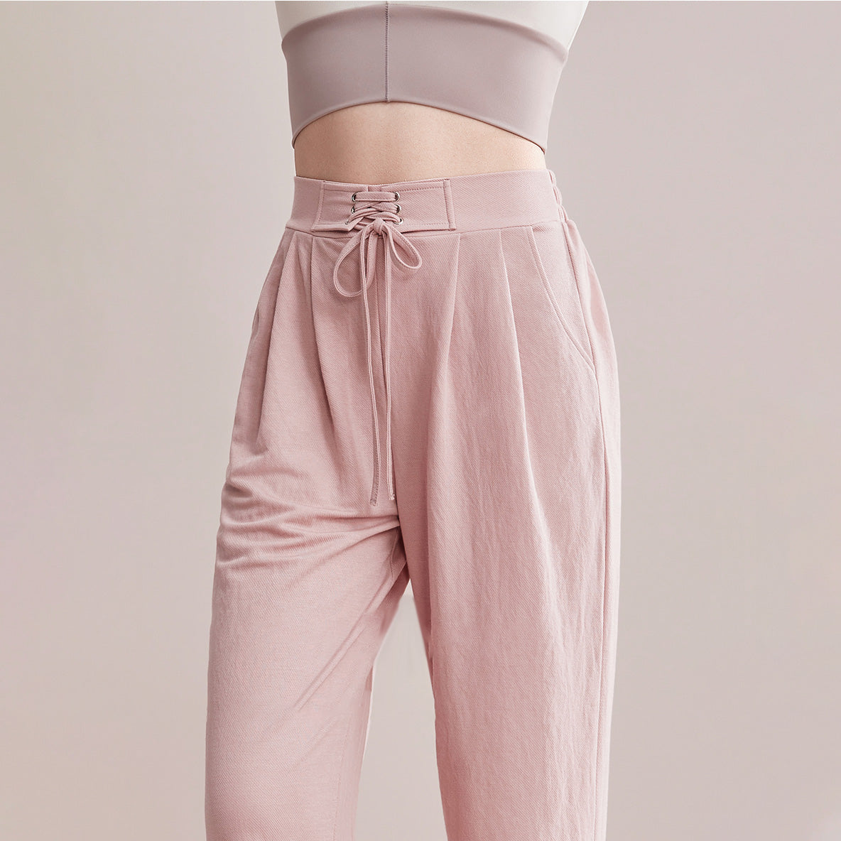 センターレースアップドロストヘムパンツ 2846