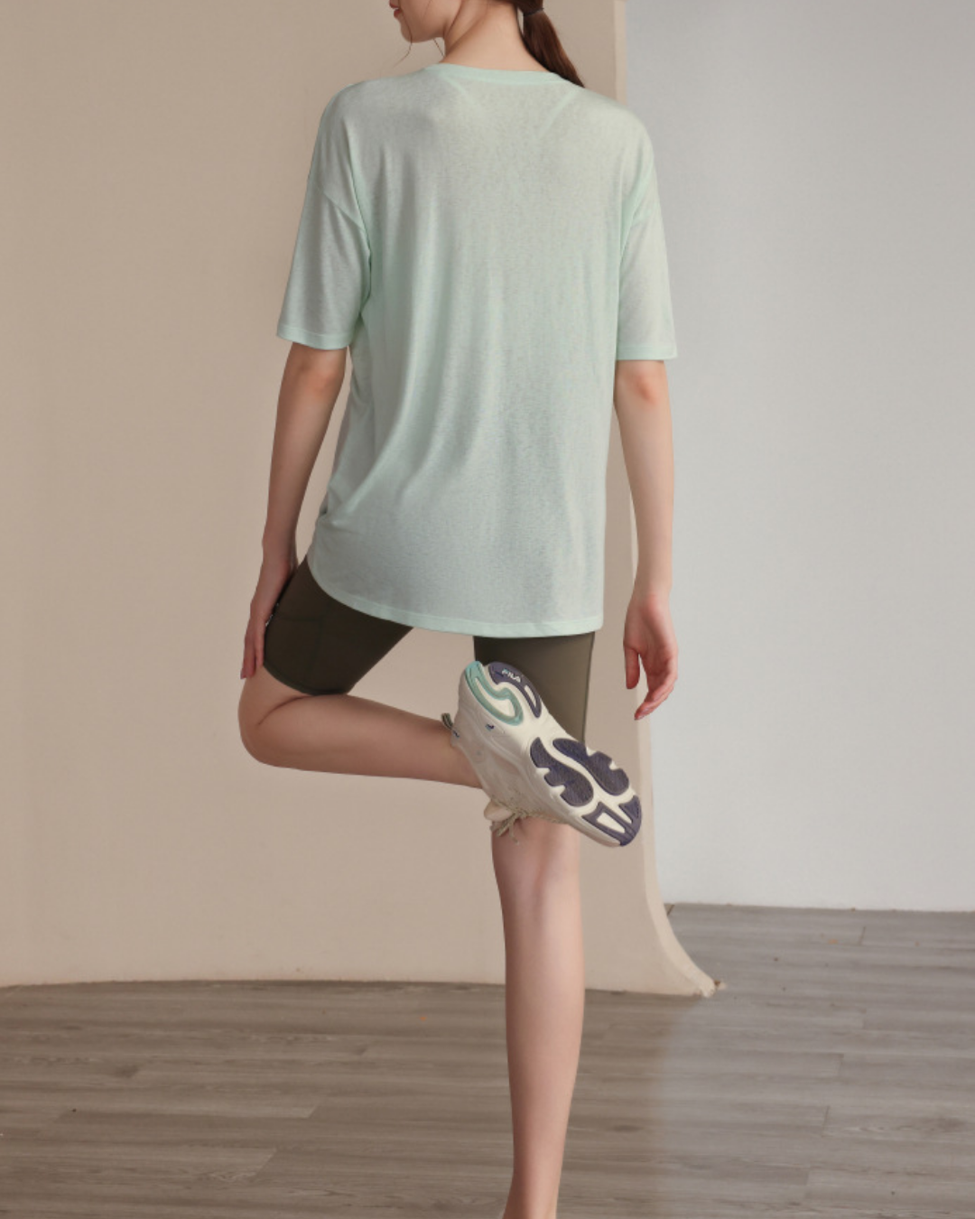 サイドスリットハーフスリーブヨガカットソー 3822