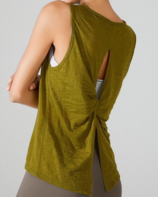 Slit twist back tank 2641