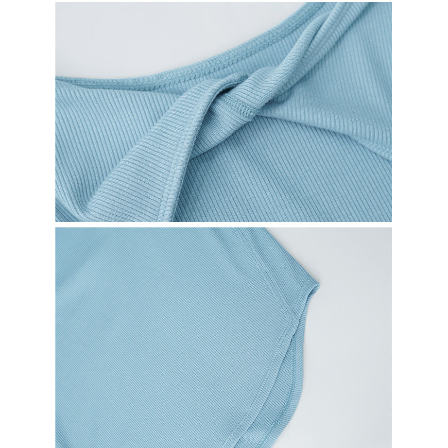 Rib savical twist long sleeves 2856