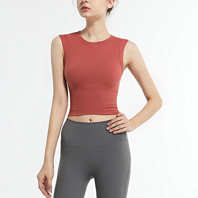 Slim fit round neck yoga tank 2647