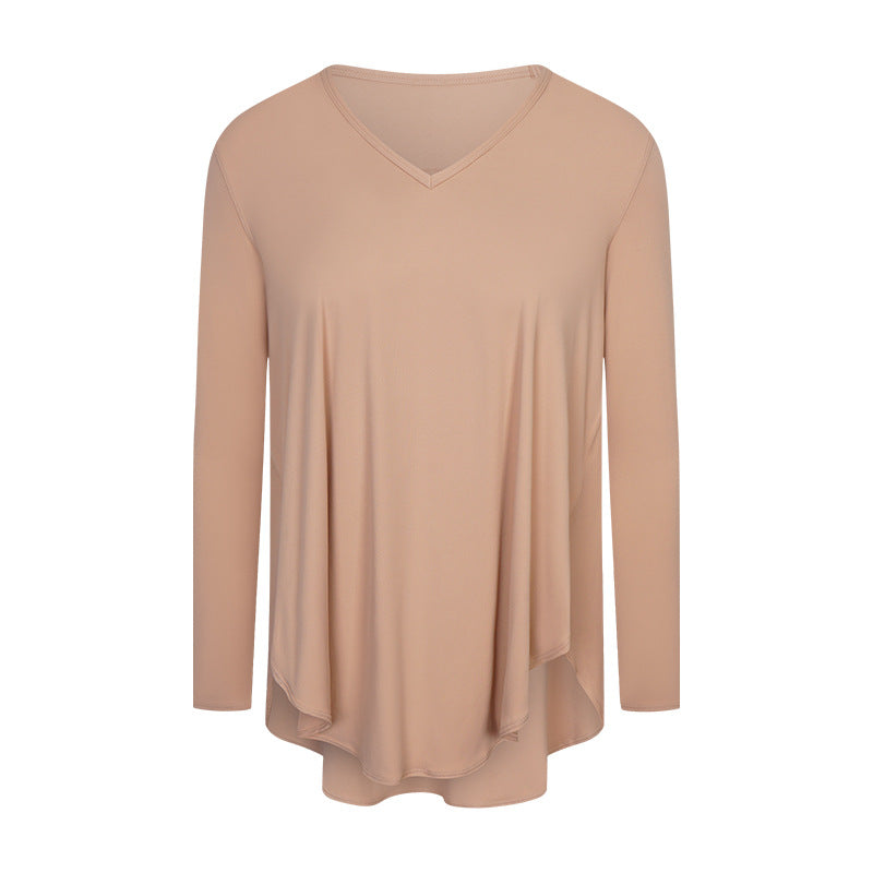 Drape flare V neck cut and sew 2995