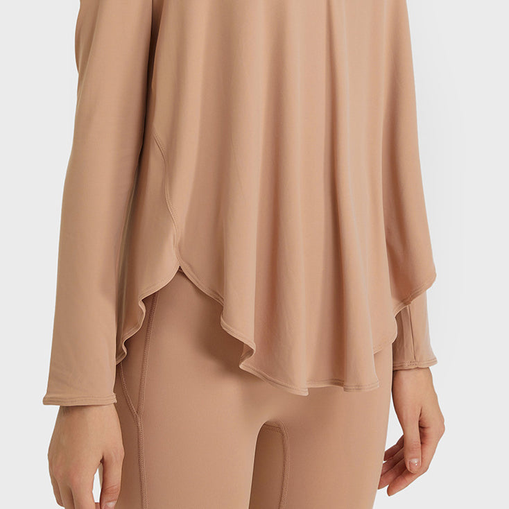 Drape flare V neck cut and sew 2995