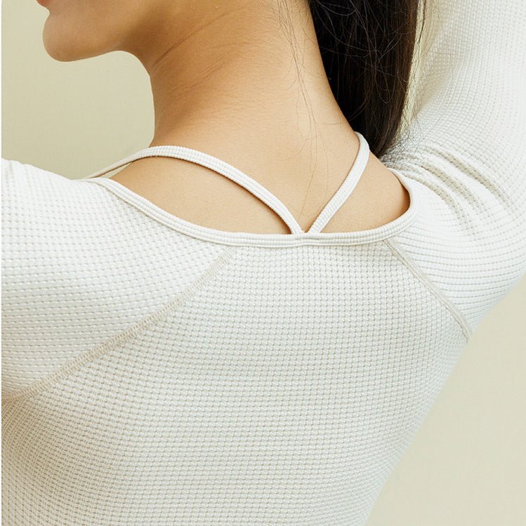 Faux layered waffle yoga cut and sew 3034