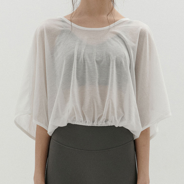Ice silk half sheer yoga blouse 2551