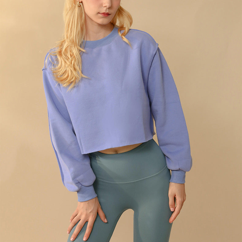 Drop shoulder cropped stitch pullover 2896