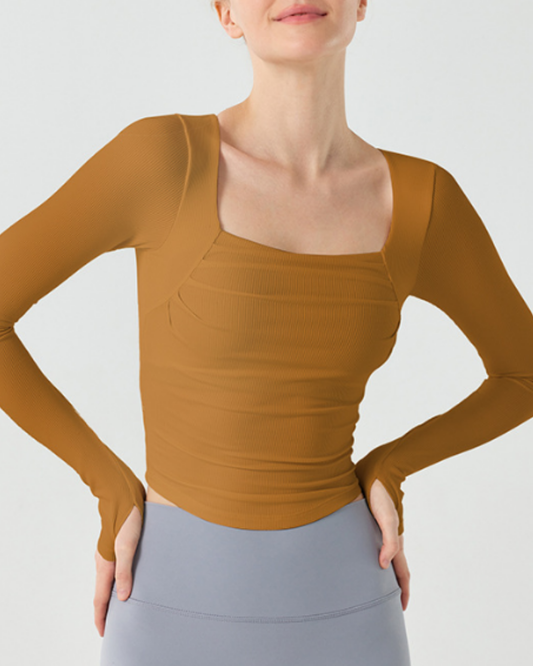 スクエアリブフィットトップス 3874