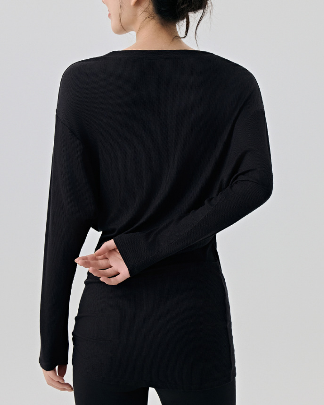 レアシュルUネックロングリブニット 3833