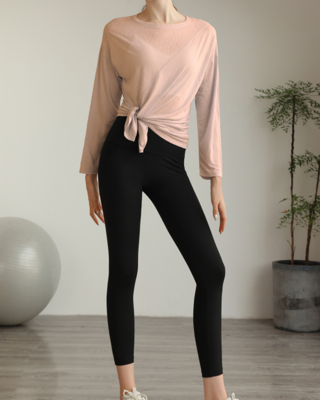 ハーフシアーサイドスリットヨガロングスリーブ 3820